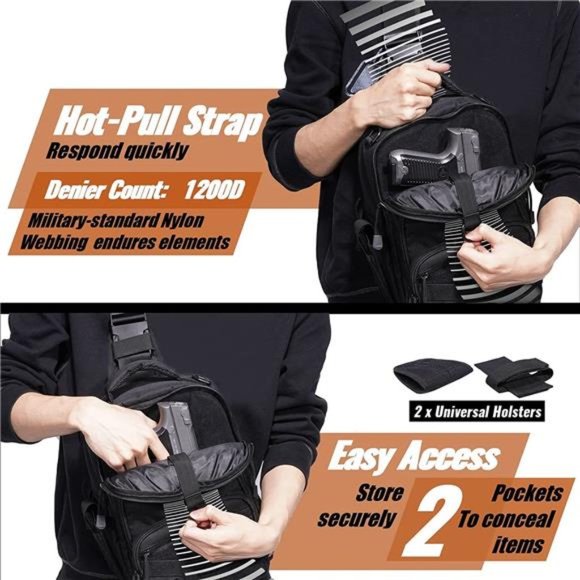 COOGEO Tactical Sling Bag Backpack with Pocket Compact Chest Pack Shoulder Bag - Picture 2 of 6